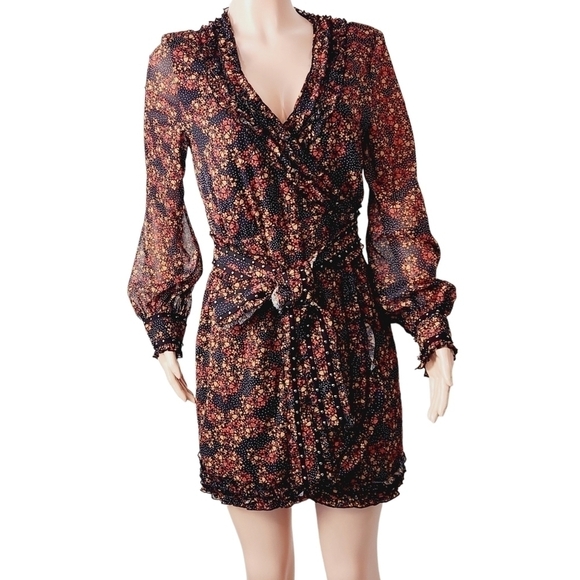 STEVIE May - Monarch Mini Wrap Around Dress Metal Studded Belt Size: L - Picture 5 of 16